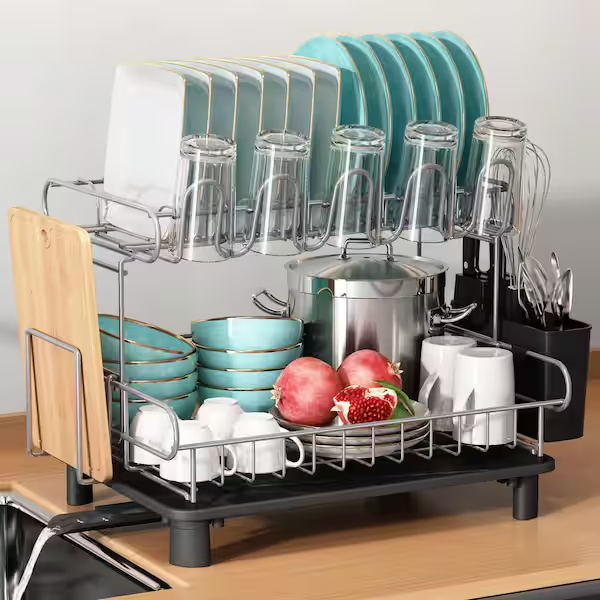 Double Layer Dish Drainer Rack