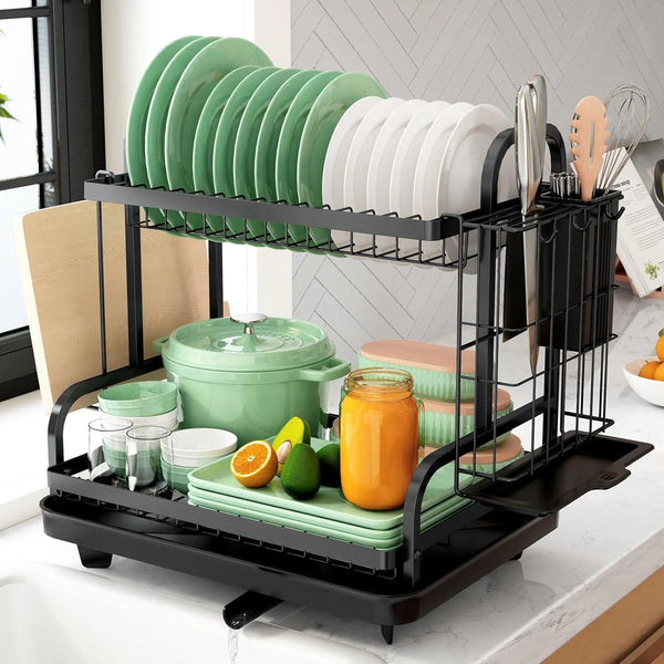 Double Layer Dish Drainer Rack