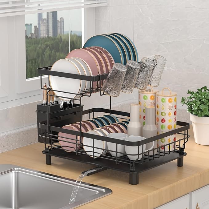 Double Layer Dish Drainer Rack