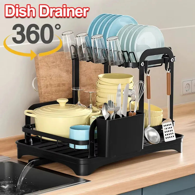 Double Layer Dish Drainer Rack