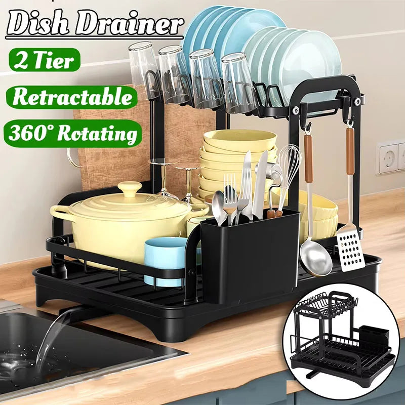 Double Layer Dish Drainer Rack